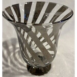 Hurricane Glass Candle Holders silver, and clear 7 1/2 x 6 in